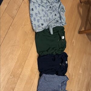 Set of Four Casual Shirts in Blue and Green